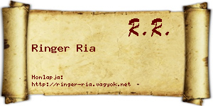Ringer Ria névjegykártya